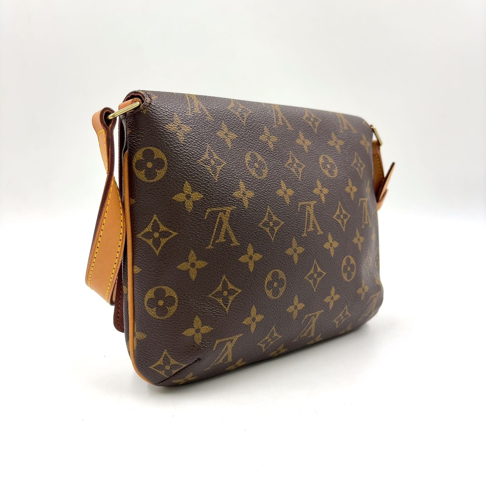 Louis Vuitton Musette Tango Short Strap Monogram Leather Brown Shoulder Bag Gold — view 2