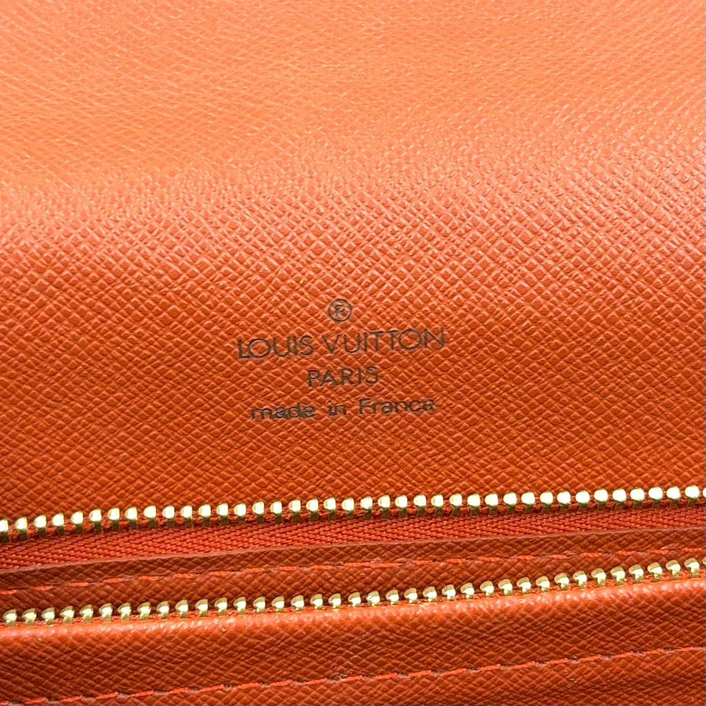 Louis Vuitton Tribeca Carre Damier Ebene Leather Brown Shoulder Bag Gold — view 4
