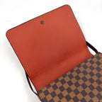 Louis Vuitton Tribeca Carre Damier Ebene Leather Brown Shoulder Bag Gold — view 8