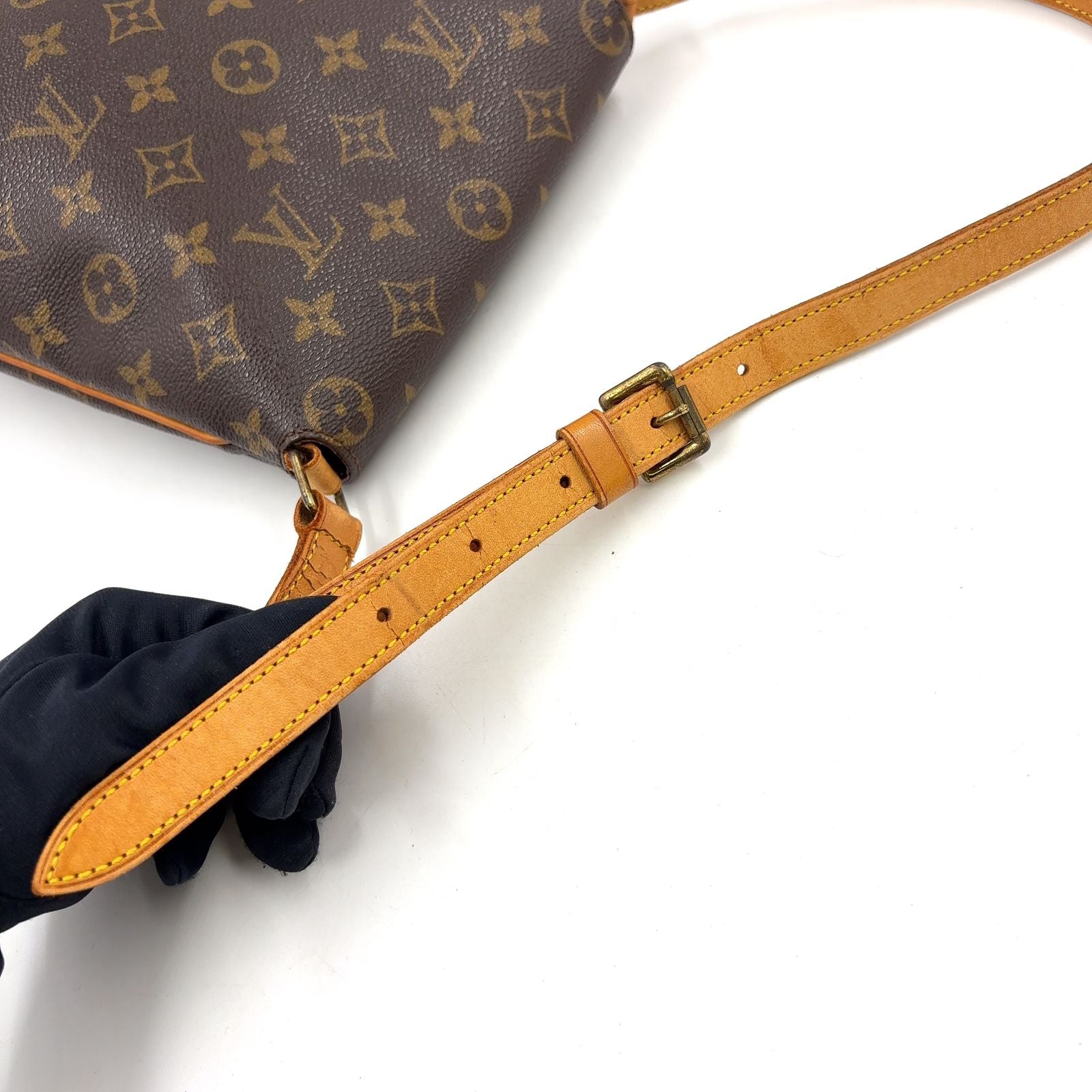 Louis Vuitton Musette Salsa Short Strap Monogram Leather Brown Shoulder Bag Gold — view 6