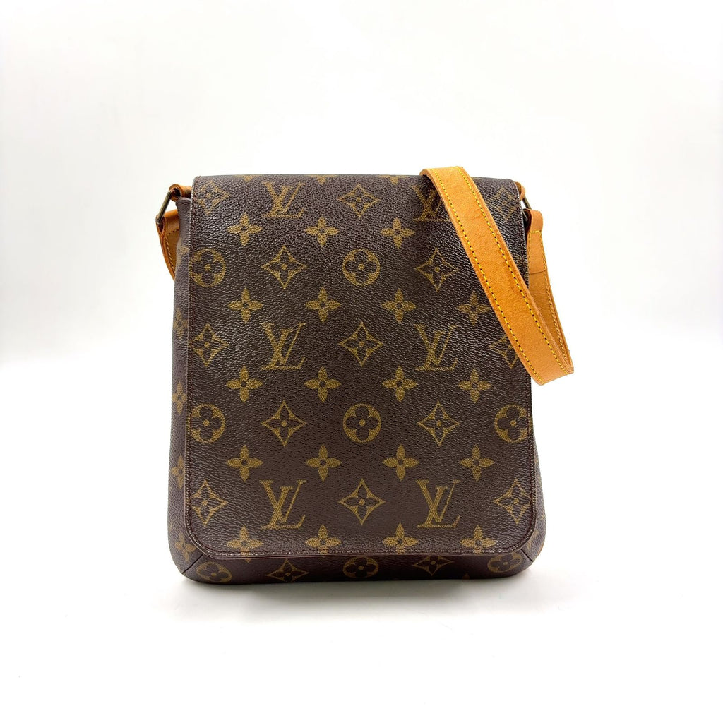 Louis Vuitton Musette Salsa Short Strap Monogram Leather Brown Shoulder Bag Gold