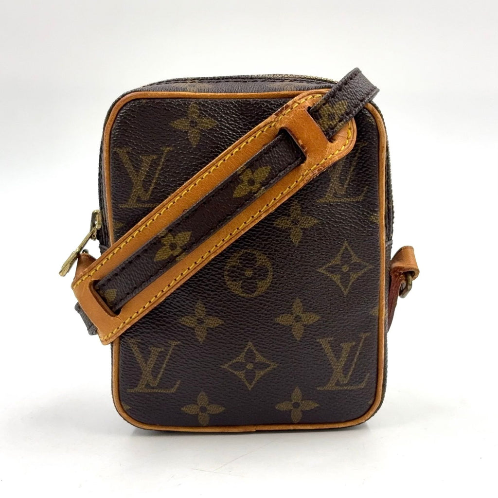 Louis Vuitton Mini Danube Monogram Leather Brown Light Shoulder Bag Gold