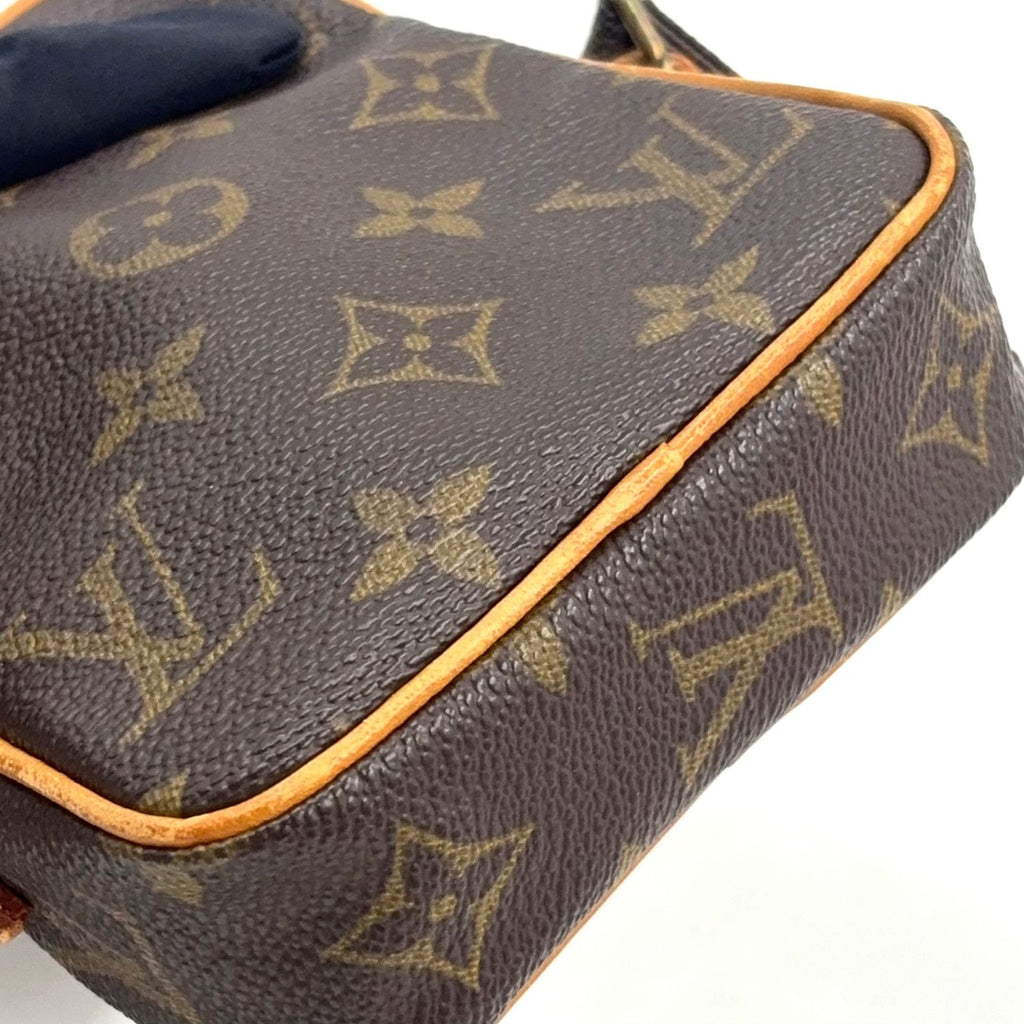 Louis Vuitton Mini Danube Monogram Leather Brown Light Shoulder Bag Gold — view 6