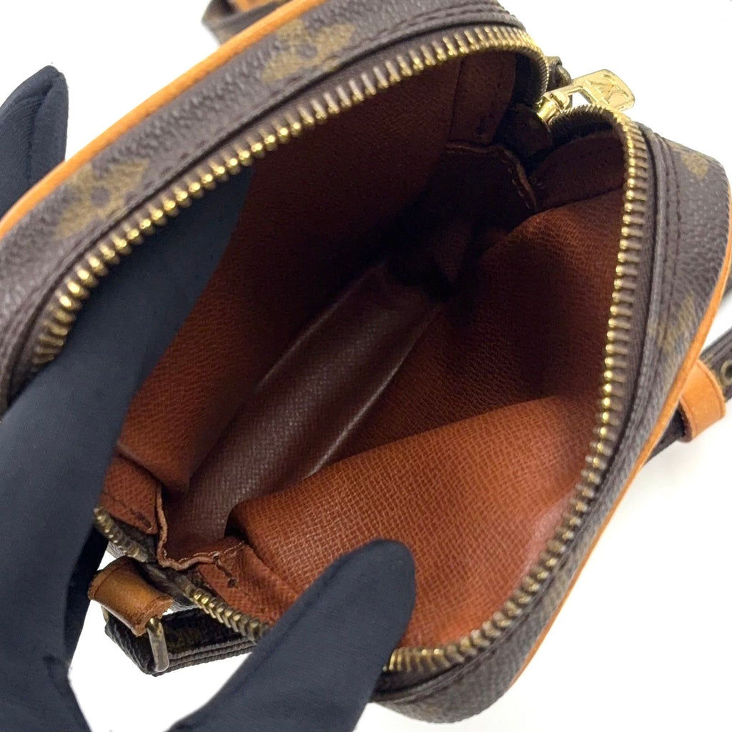 Louis Vuitton Mini Danube Monogram Leather Brown Light Shoulder Bag Gold — view 3