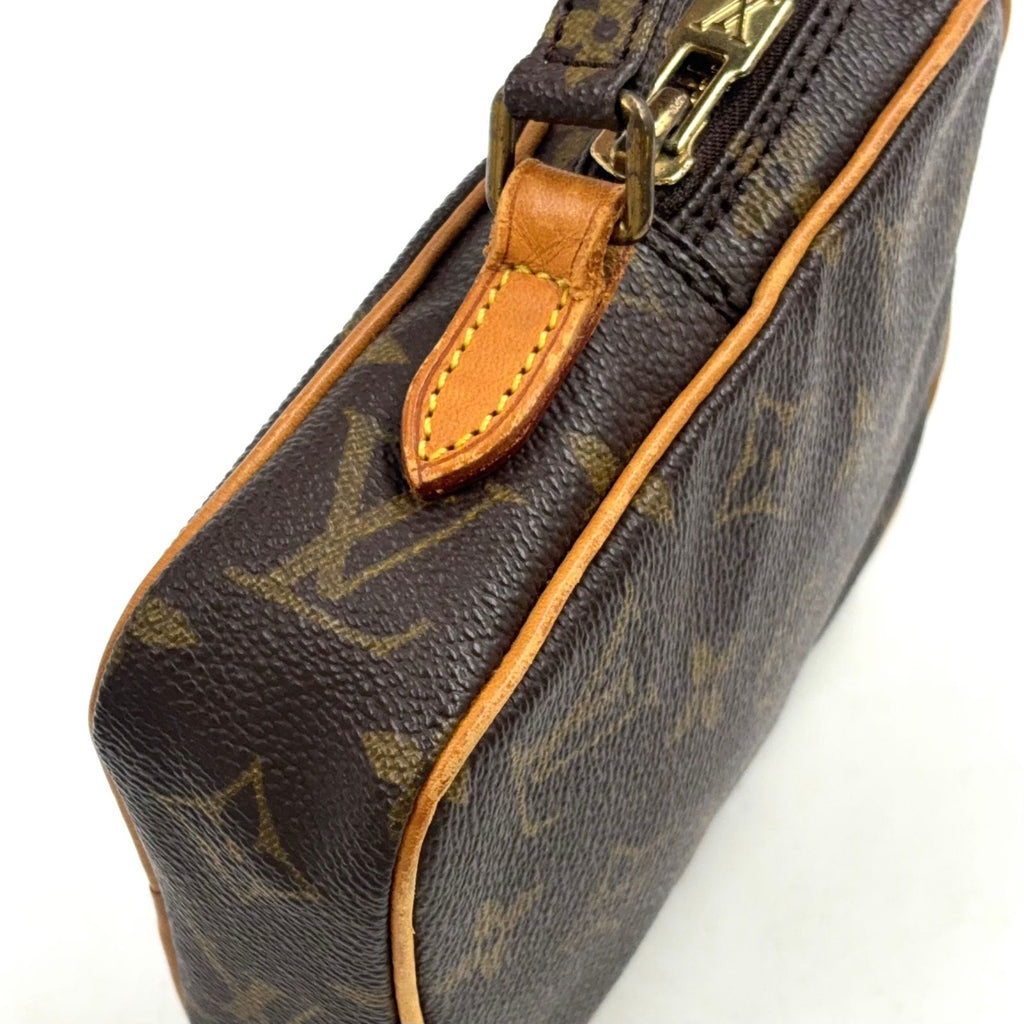 Louis Vuitton Mini Danube Monogram Leather Brown Light Shoulder Bag Gold — view 8
