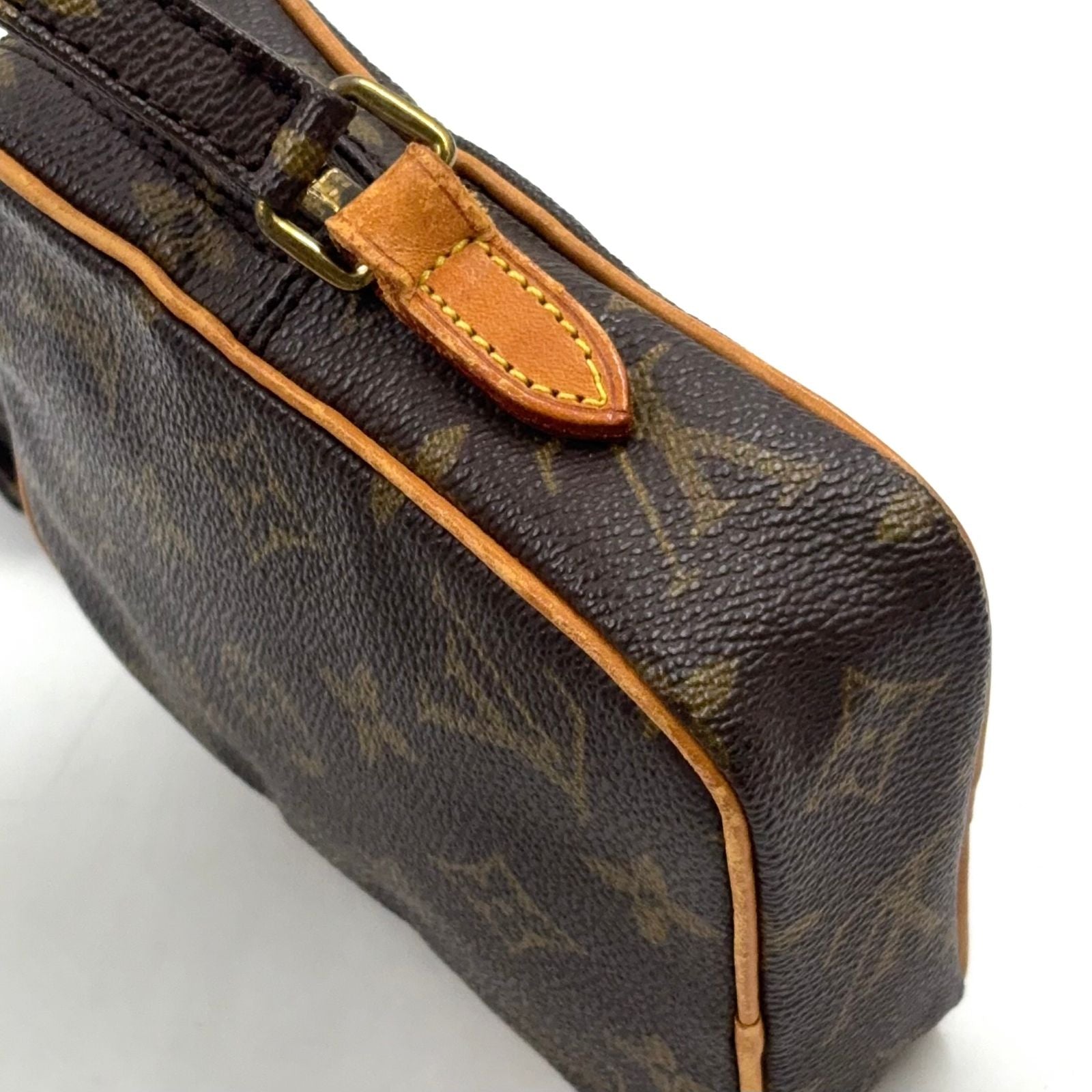 Louis Vuitton Mini Danube Monogram Leather Brown Light Shoulder Bag Gold — view 7