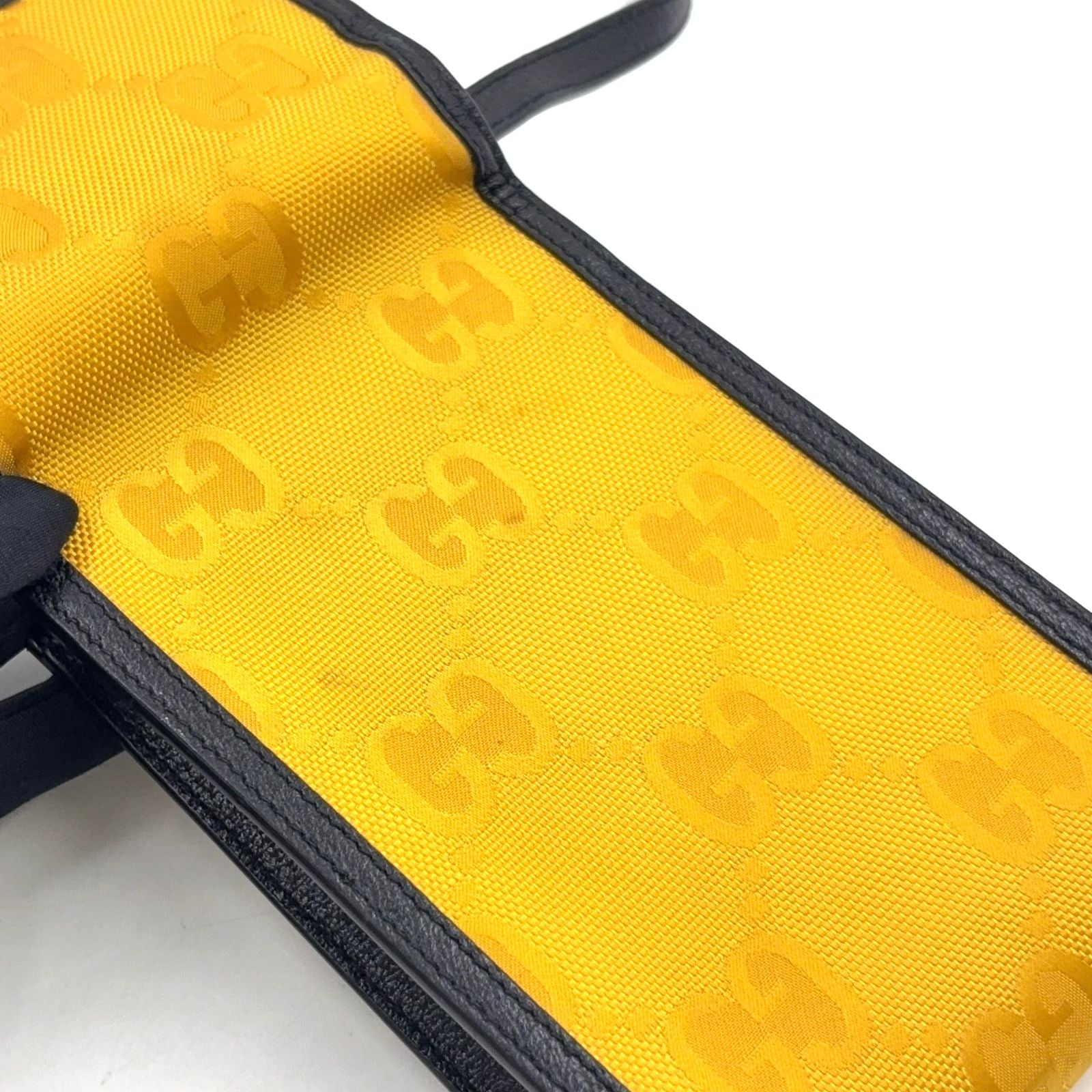 Gucci Off the Grid Leather Nylon Yellow Black Shoulder Bag Silver — view 6