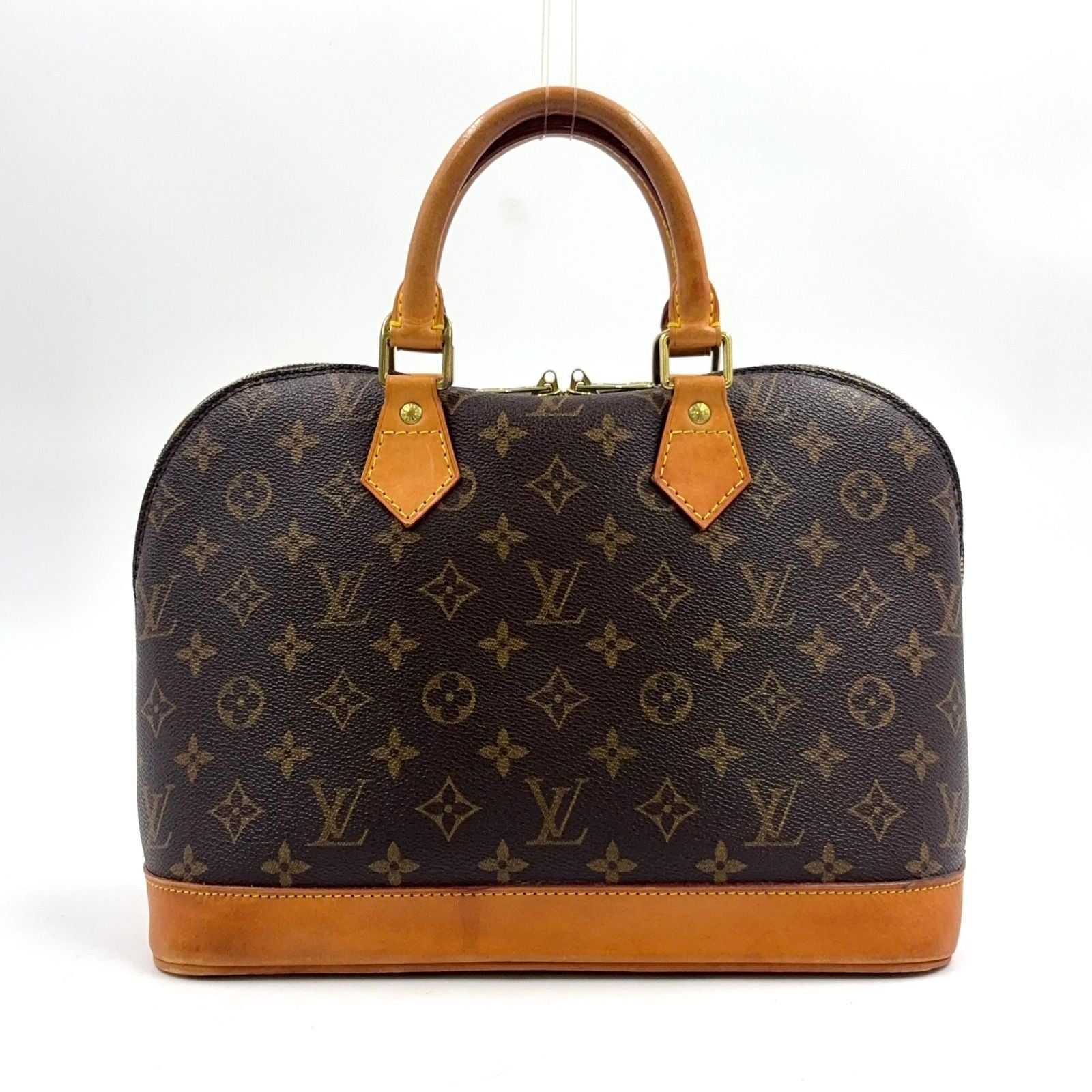 Louis Vuitton Alma PM Monogram Leather Brown Light Handbag Gold