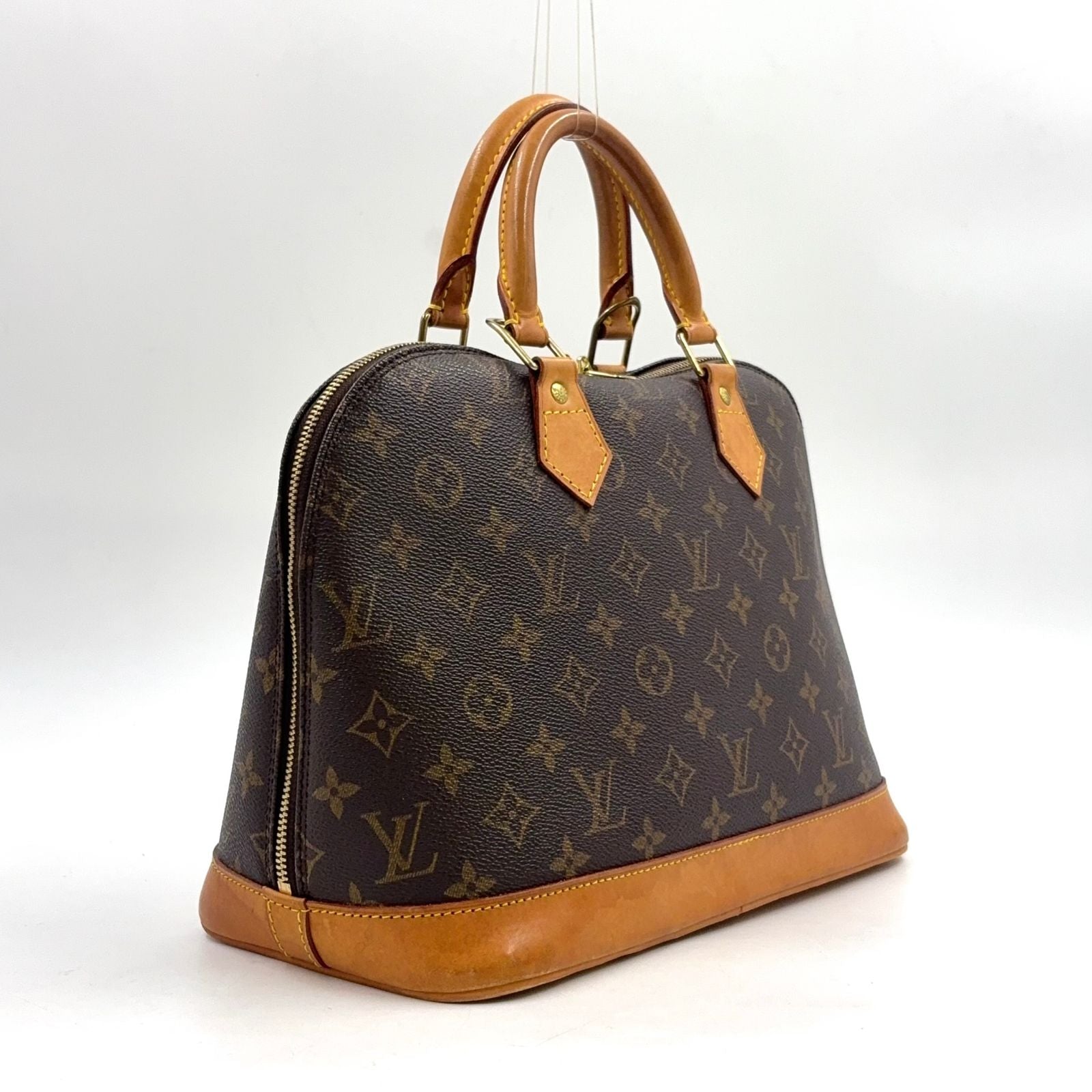 Louis Vuitton Alma PM Monogram Leather Brown Light Handbag Gold — view 2