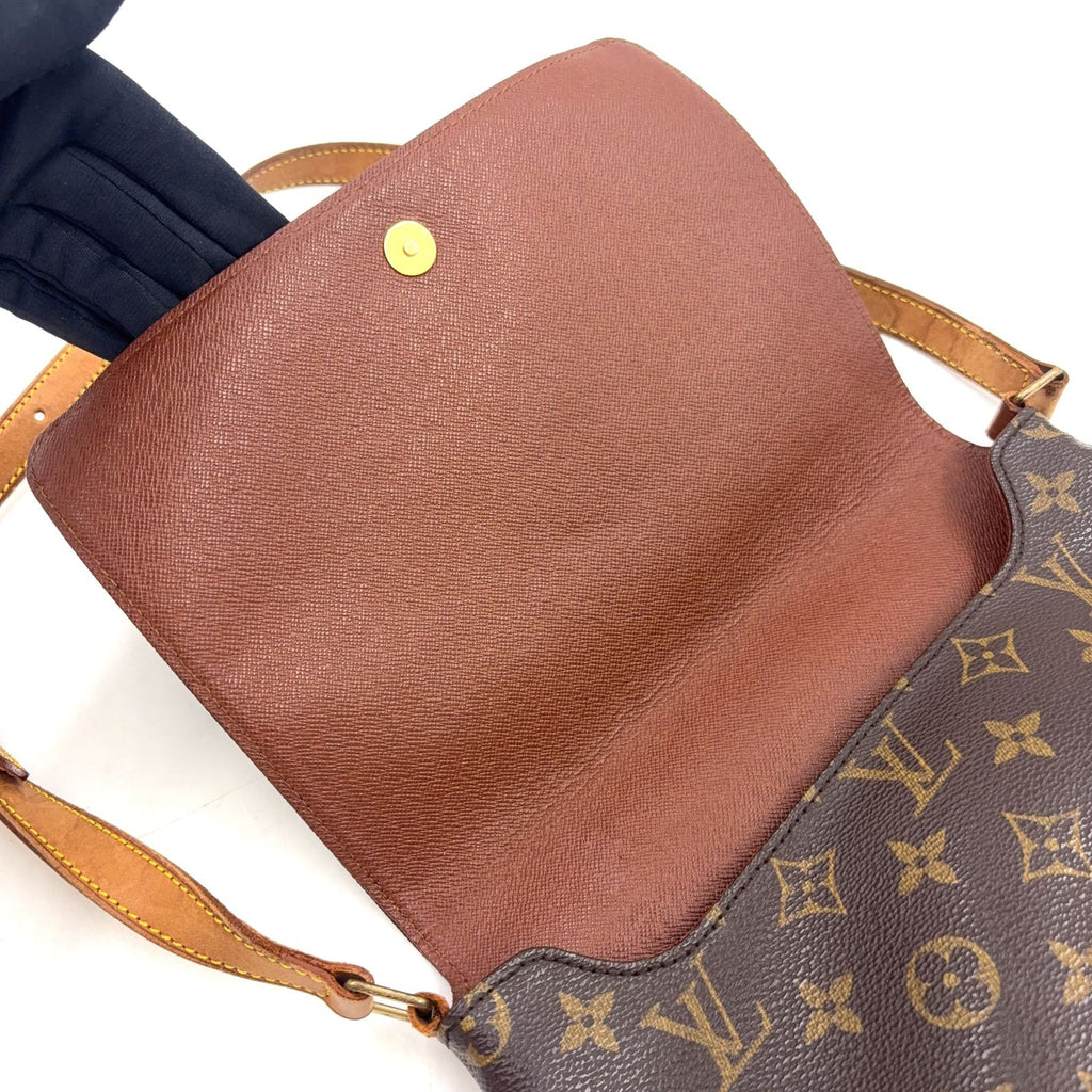 Louis Vuitton Musette Tango Short Strap Monogram Leather Brown Shoulder Bag Gold — view 6