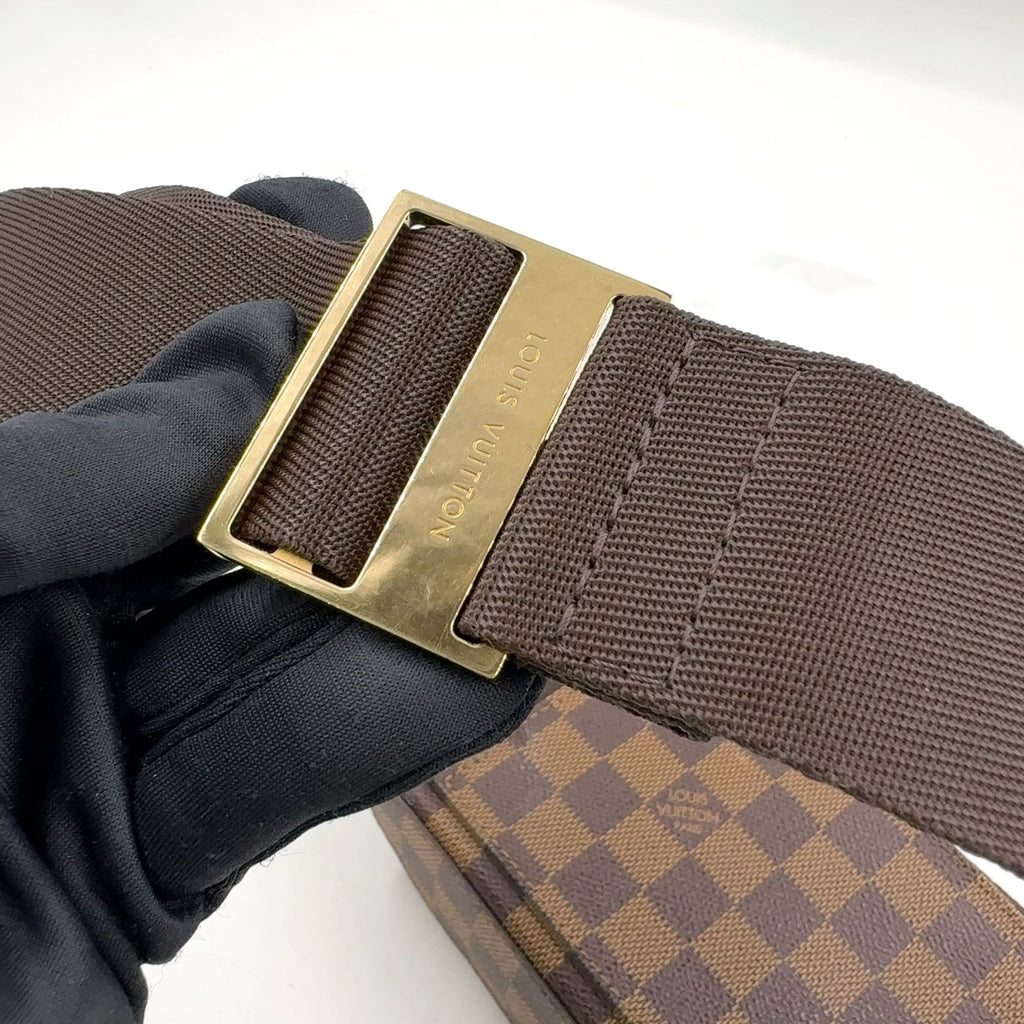 Louis Vuitton Damier Geronimos Leather Brown Belt Bag Gold — view 6