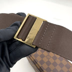 Louis Vuitton Damier Geronimos Leather Brown Belt Bag Gold — view 6