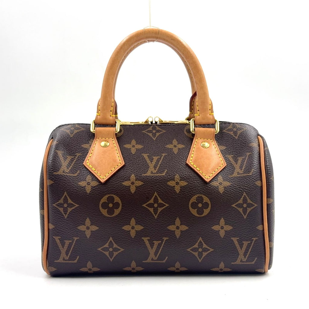 Louis Vuitton Speedy 20 Monogram Leather Brown Handbag Gold