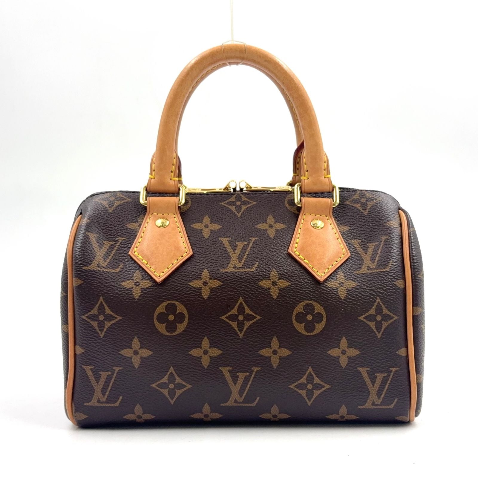 Louis Vuitton Speedy 20 Monogram Leather Brown Handbag Gold