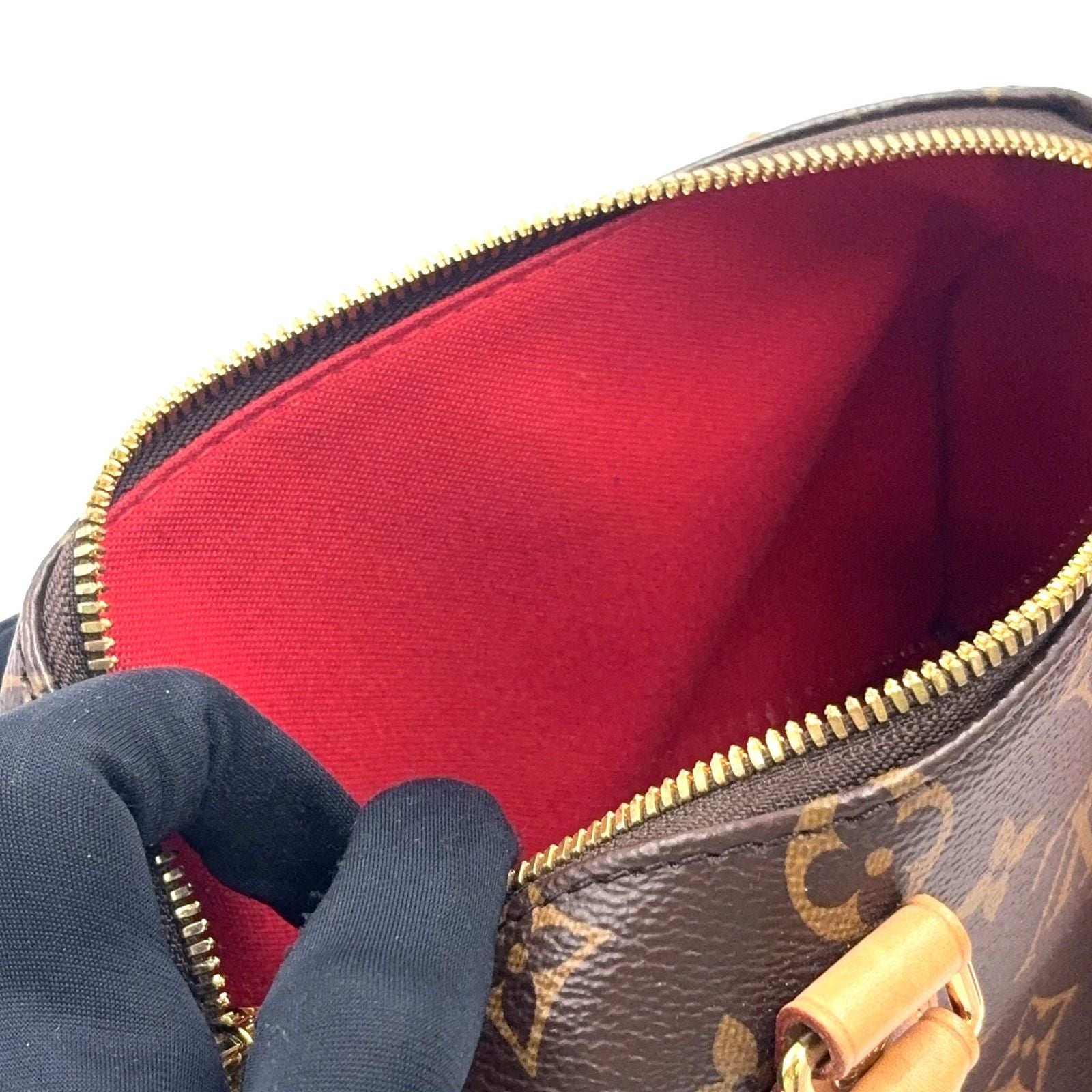 Louis Vuitton Speedy 20 Monogram Leather Brown Handbag Gold — view 6
