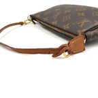 Louis Vuitton Pochette Monogram Leather Brown Light Handbag Gold — view 5
