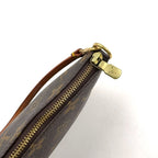 Louis Vuitton Pochette Monogram Leather Brown Light Handbag Gold — view 7