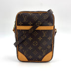 Louis Vuitton Danube Monogram Leather Brown Light Shoulder Bag Gold