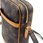Louis Vuitton Danube Monogram Leather Brown Light Shoulder Bag Gold — view 8