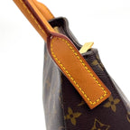 Louis Vuitton Looping MM Monogram Leather Brown Light Handbag Gold — view 8
