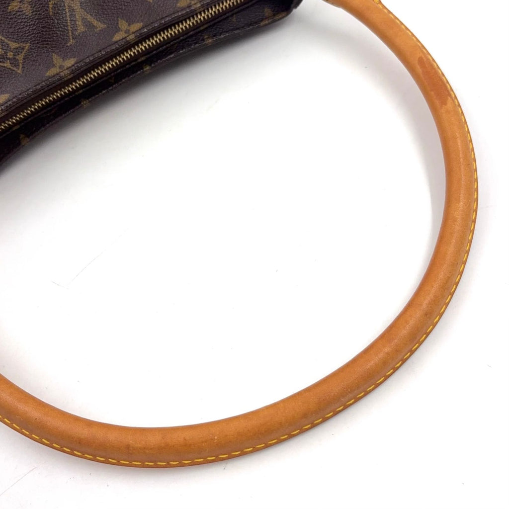 Louis Vuitton Looping MM Monogram Leather Brown Light Handbag Gold — view 6