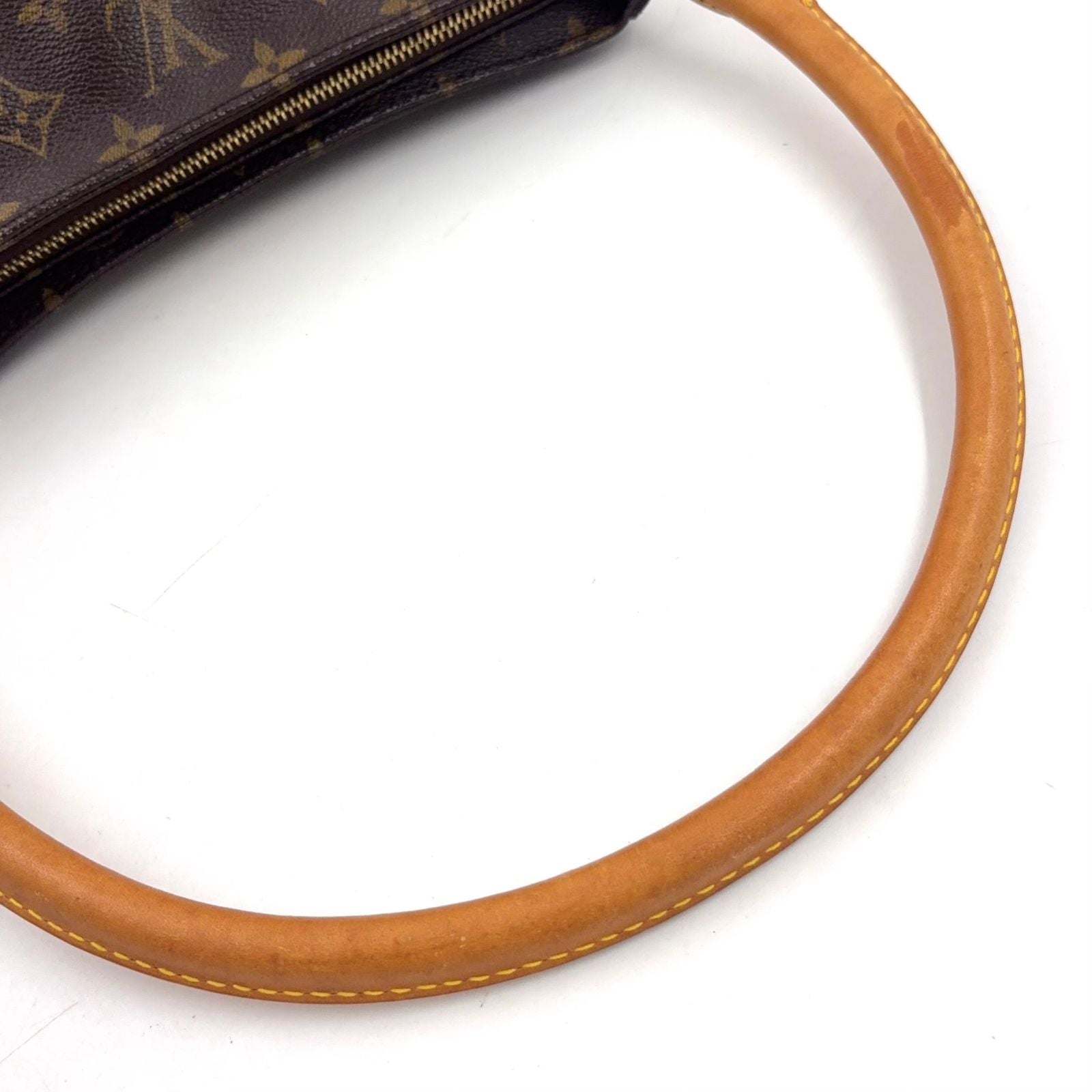 Louis Vuitton Looping MM Monogram Leather Brown Light Handbag Gold — view 6