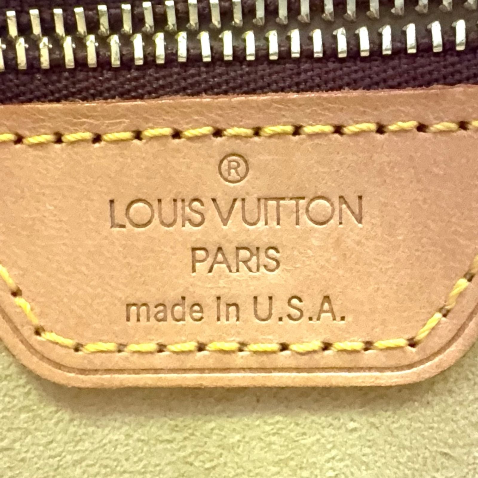 Louis Vuitton Looping MM Monogram Leather Brown Light Handbag Gold — view 4