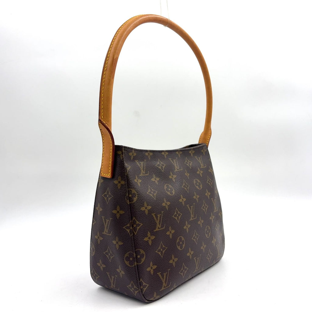 Louis Vuitton Looping MM Monogram Leather Brown Light Handbag Gold — view 2