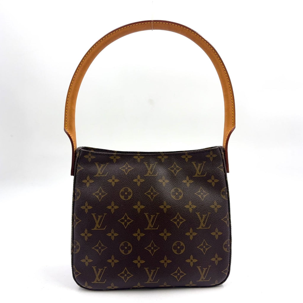 Louis Vuitton Looping MM Monogram Leather Brown Light Handbag Gold