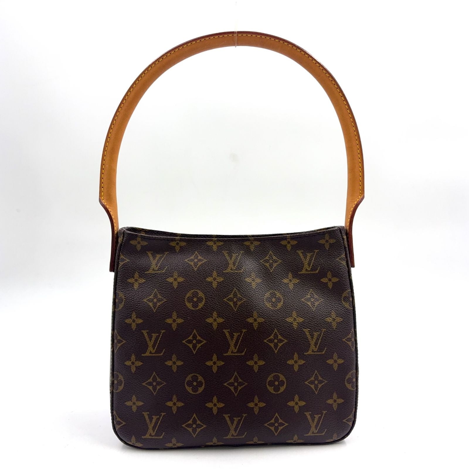 Louis Vuitton Looping MM Monogram Leather Brown Light Handbag Gold