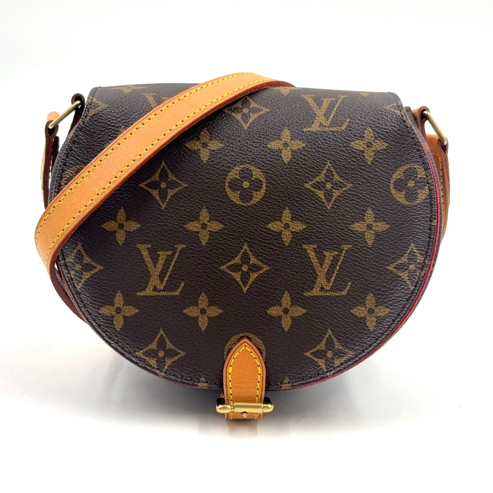 Louis Vuitton Tambourine Monogram Leather Brown Shoulder Bag Gold