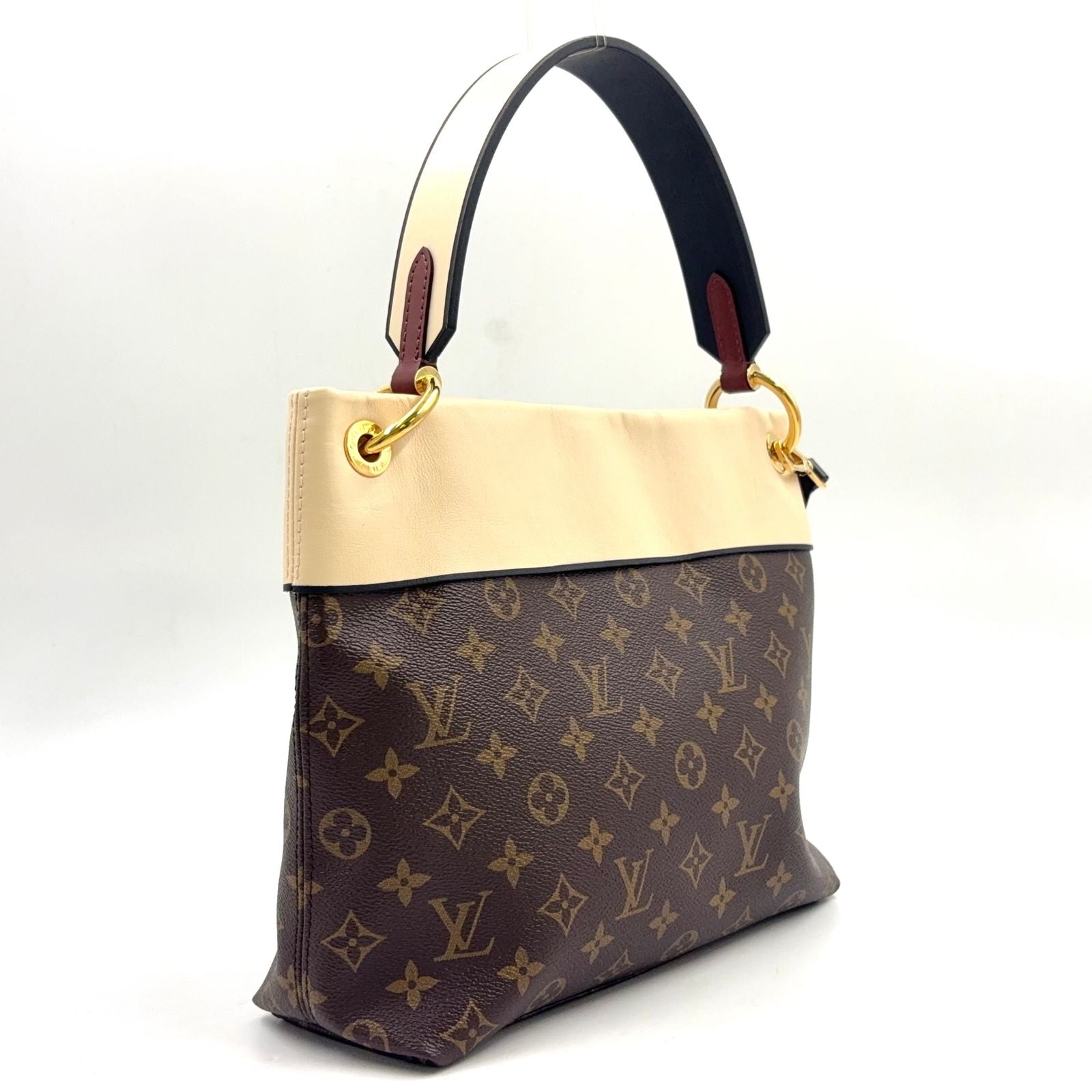 Louis Vuitton Roulis Besace Monogram Leather Ivory Brown Shoulder Bag Gold — view 2