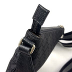 Gucci GG Pattern Nylon Leather Black Shoulder Bag Silver — view 8