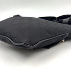 Gucci GG Pattern Nylon Leather Black Shoulder Bag Silver — view 6