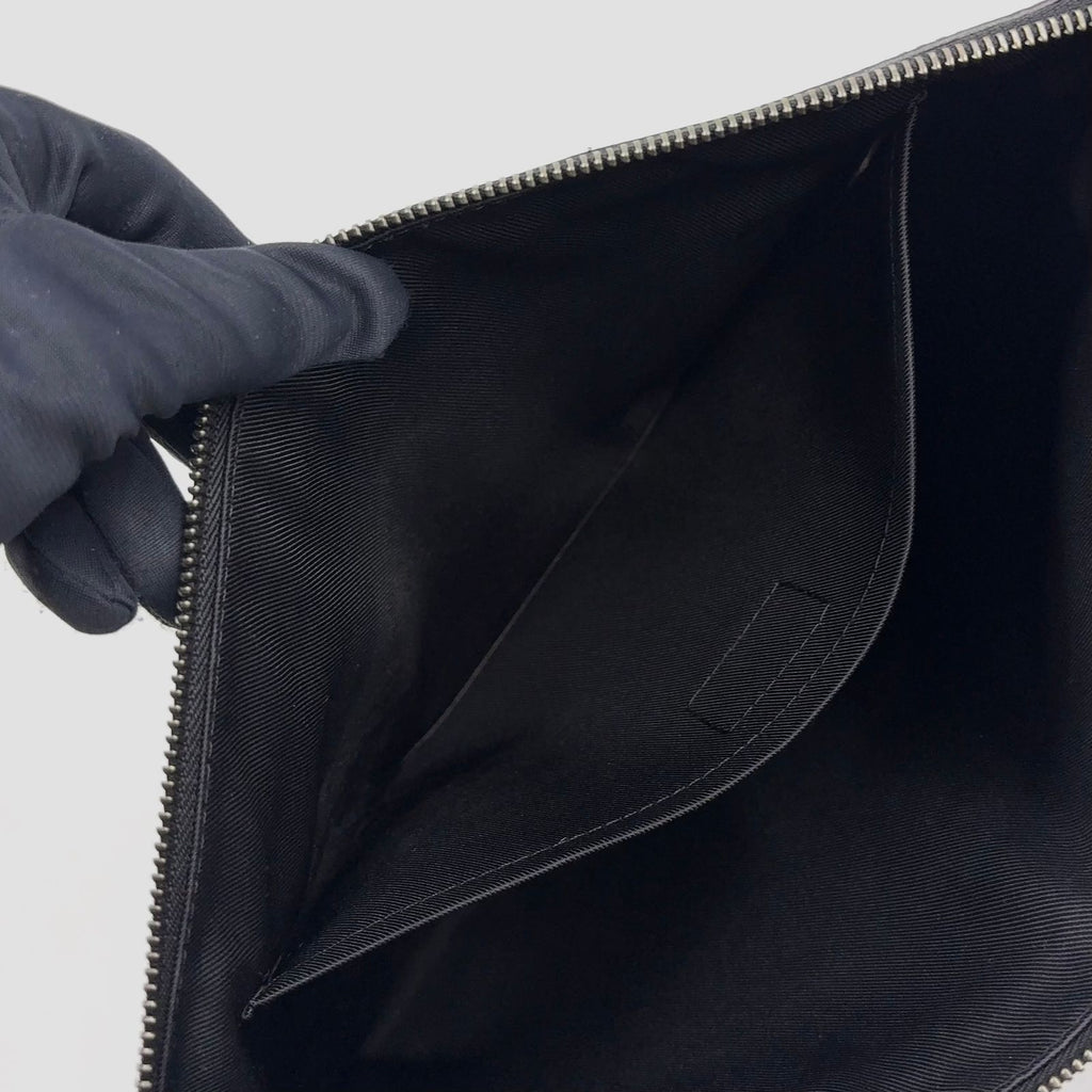 Louis Vuitton Pochette Discovery Monogram Eclipse Leather Black Clutch Silver — view 8