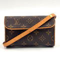 Louis Vuitton Pochette Twin PM Monogram XS Leather Brown Shoulder Bag Gold