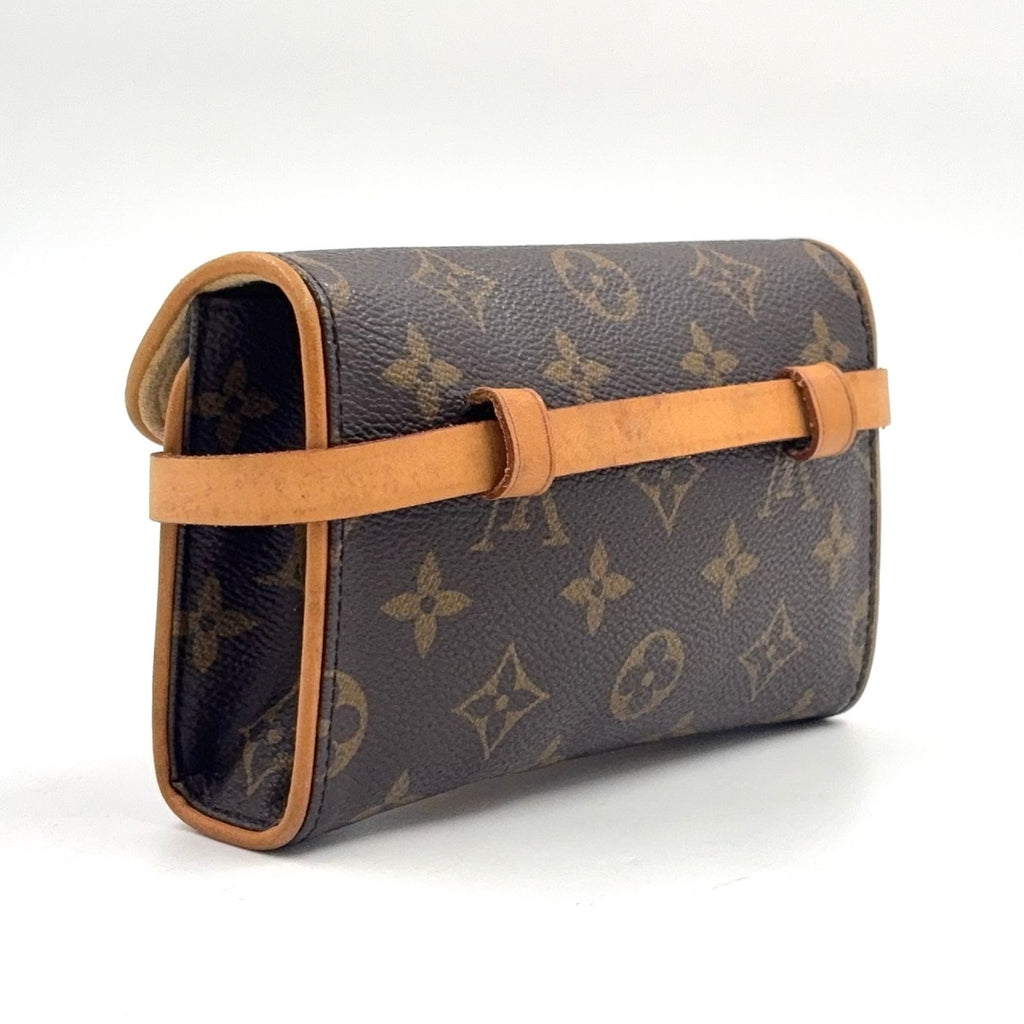Louis Vuitton Pochette Twin PM Monogram XS Leather Brown Shoulder Bag Gold — view 2