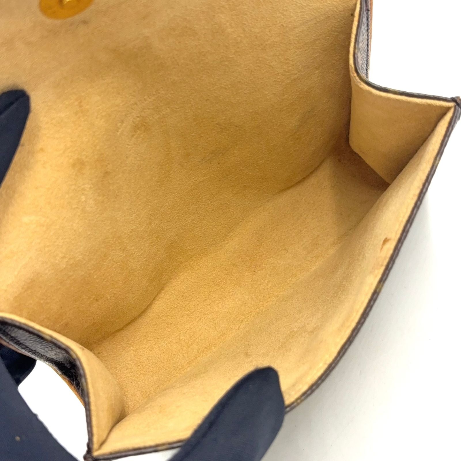 Louis Vuitton Pochette Twin PM Monogram XS Leather Brown Shoulder Bag Gold — view 3