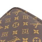 Louis Vuitton Pochette Monogram Leather Brown Handbag Gold — view 6
