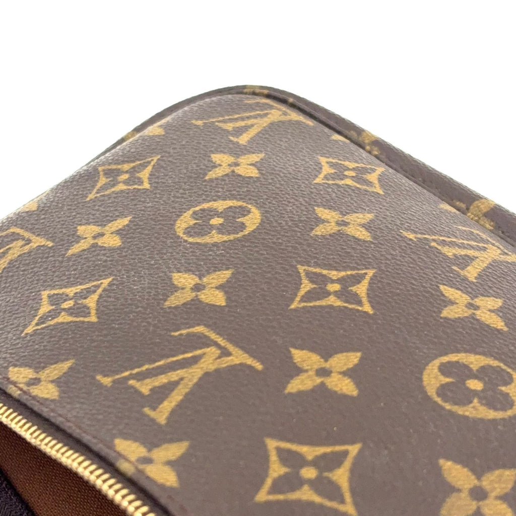 Louis Vuitton Pochette Monogram Leather Brown Handbag Gold — view 5