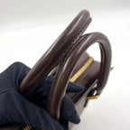 Louis Vuitton Triana Damier Ebene Leather Brown Handbag Gold — view 5