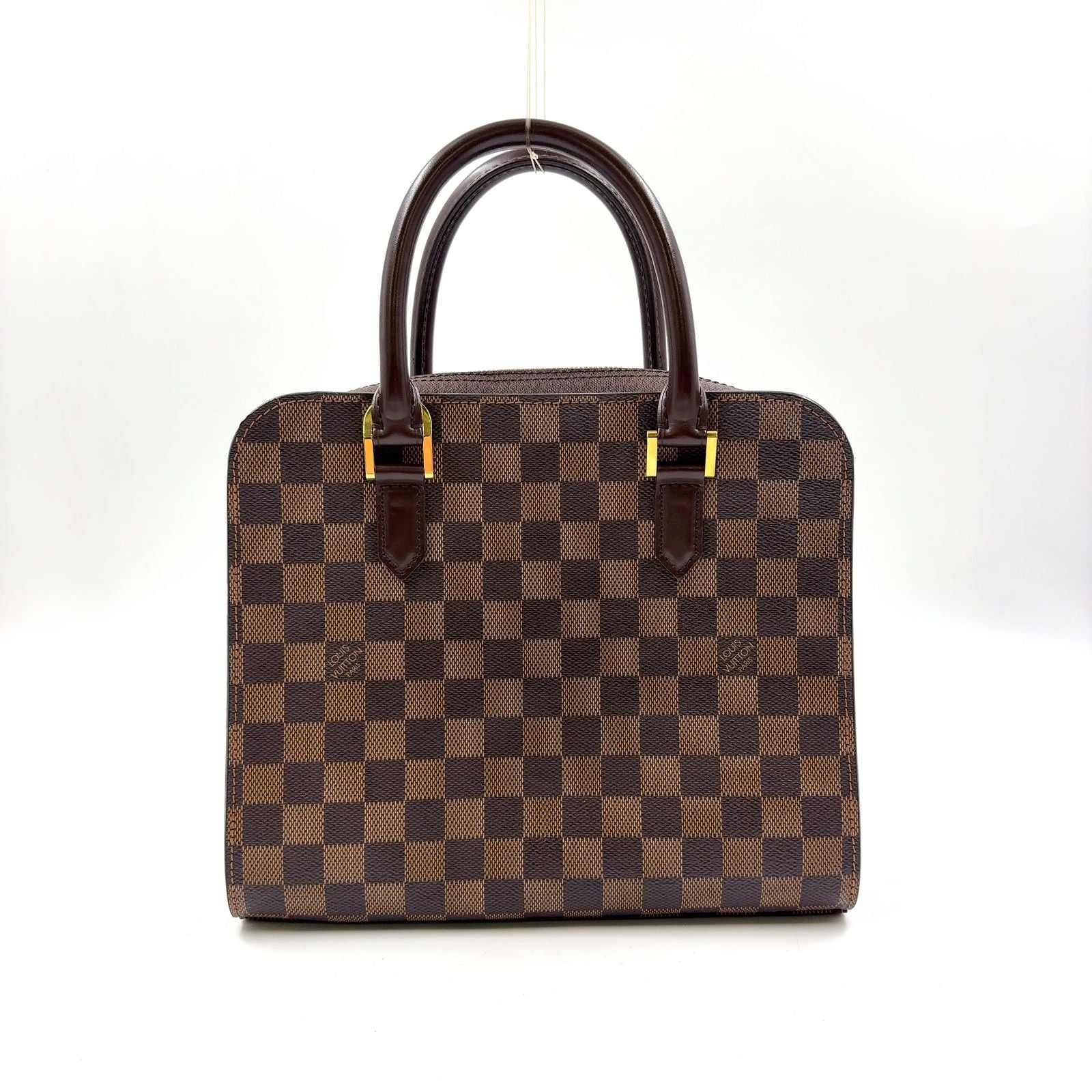 Louis Vuitton Triana Damier Ebene Leather Brown Handbag Gold