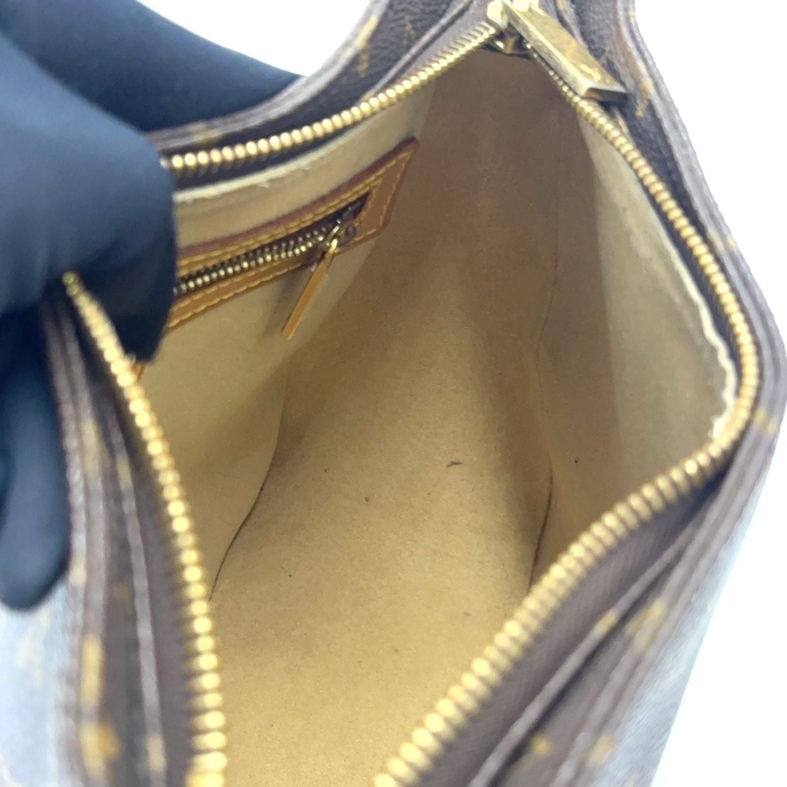 Louis Vuitton Looping MM Monogram Leather Brown Light Handbag Gold — view 5