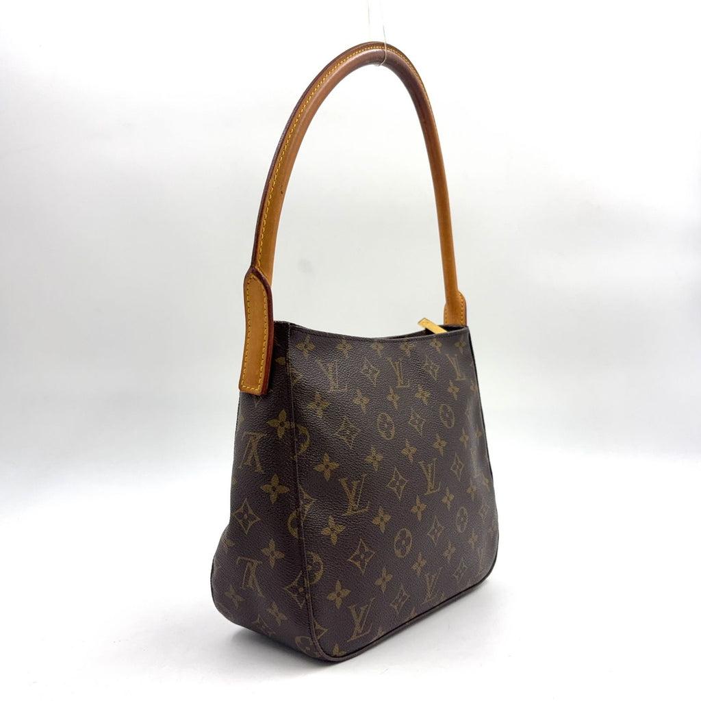 Louis Vuitton Looping MM Monogram Leather Brown Light Handbag Gold — view 2
