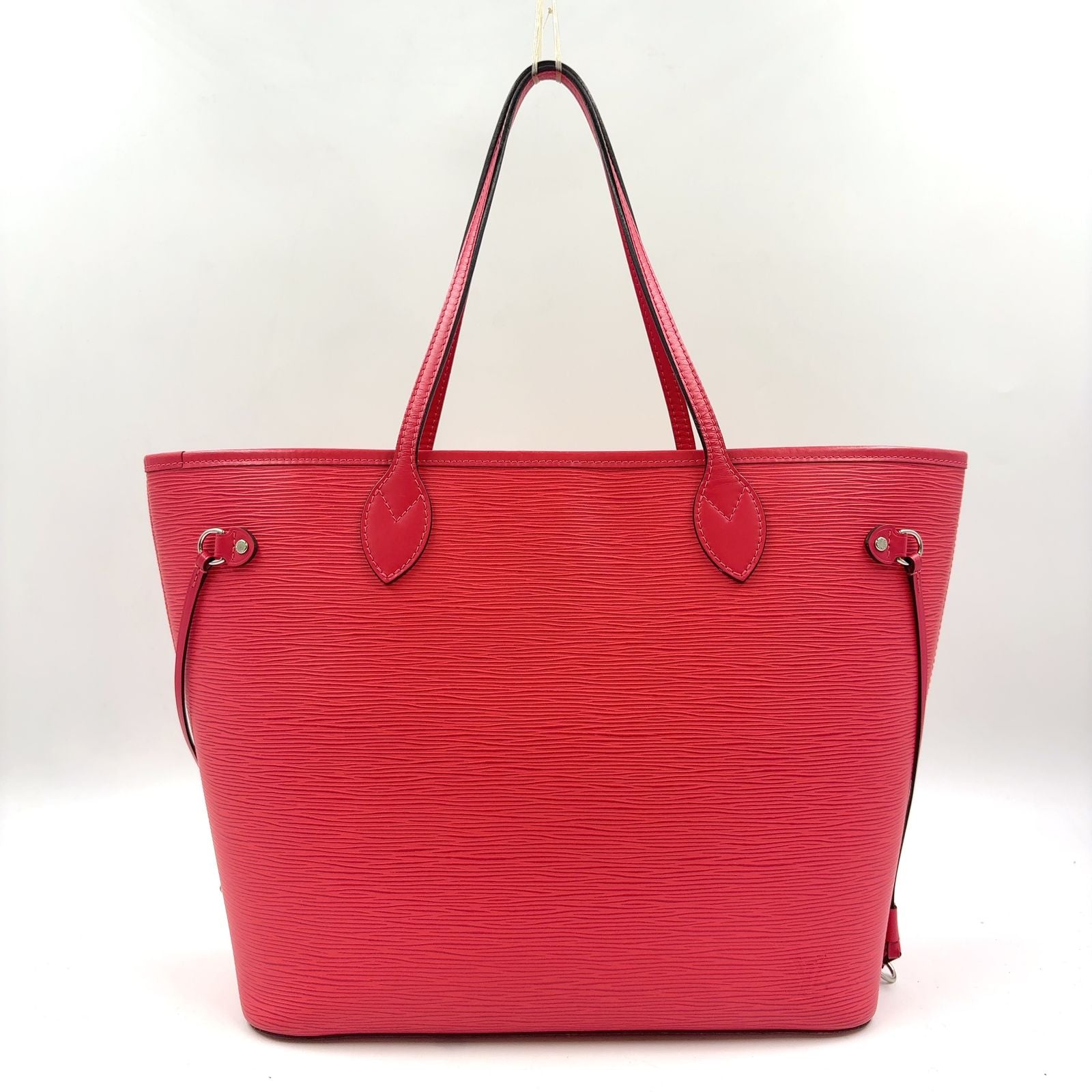 Louis Vuitton Neverfull MM Epi Leather Pink Tote Silver