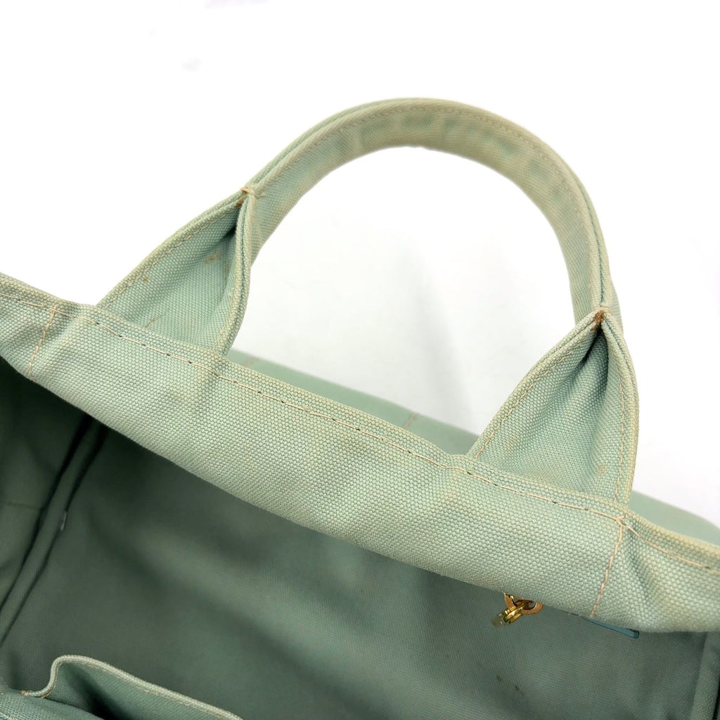 Prada Canapa Canvas Light Green Tote Gold — view 7