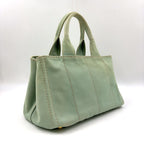Prada Canapa Canvas Light Green Tote Gold — view 2