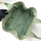 Prada Canapa Canvas Light Green Tote Gold — view 4