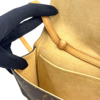 Louis Vuitton Pochette Twin GM Monogram Leather Brown Shoulder Bag Gold — view 8