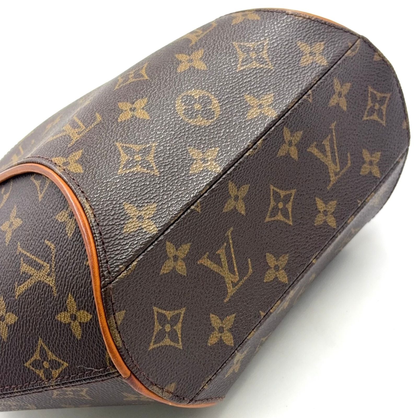 Louis Vuitton Ellipse PM Monogram Leather Brown Handbag Gold — view 7